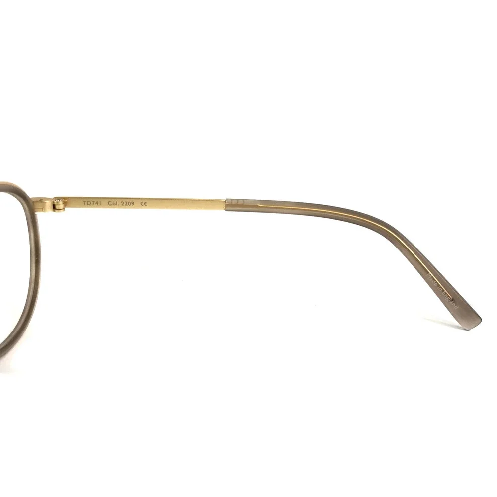 Tom Davies Eyeglasses Frames TD741 Col. 2209 Beige Horn Matte Gold 47-19-140